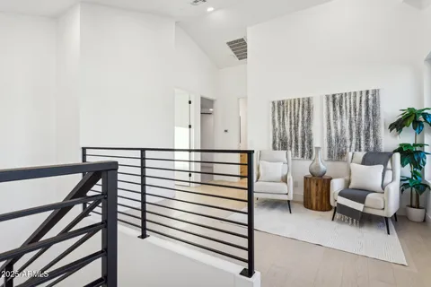 a view of an empty room with a closet