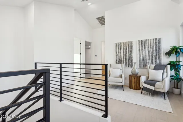 a view of an empty room with a closet