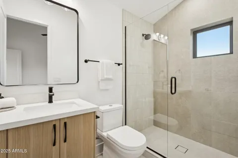 a view of a room that has a window in it