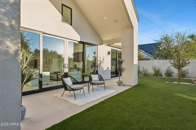 a house view with a garden space