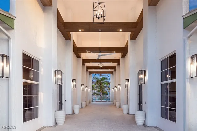 a view of a hallway with closet