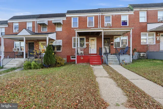 front view of a brick building