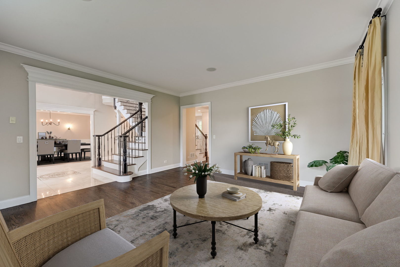 403 Old Mill Circle Lincolnshire, IL 60069 - Photo 2 of 4 a living room with furniture and a fireplace