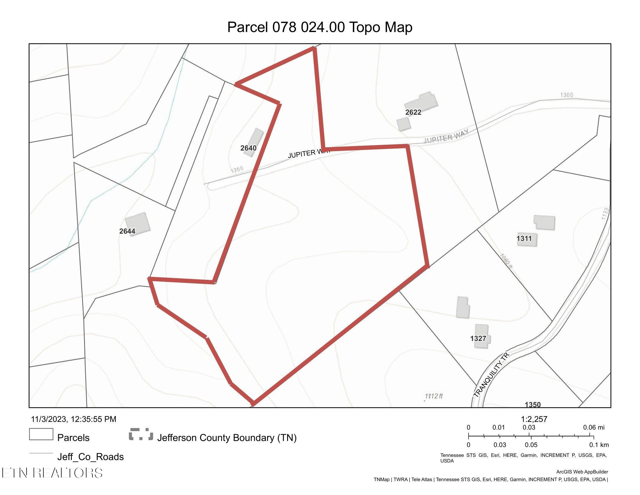 Jupiter Way Dandridge, TN 37725 - Photo 13 of 13 Topo Map