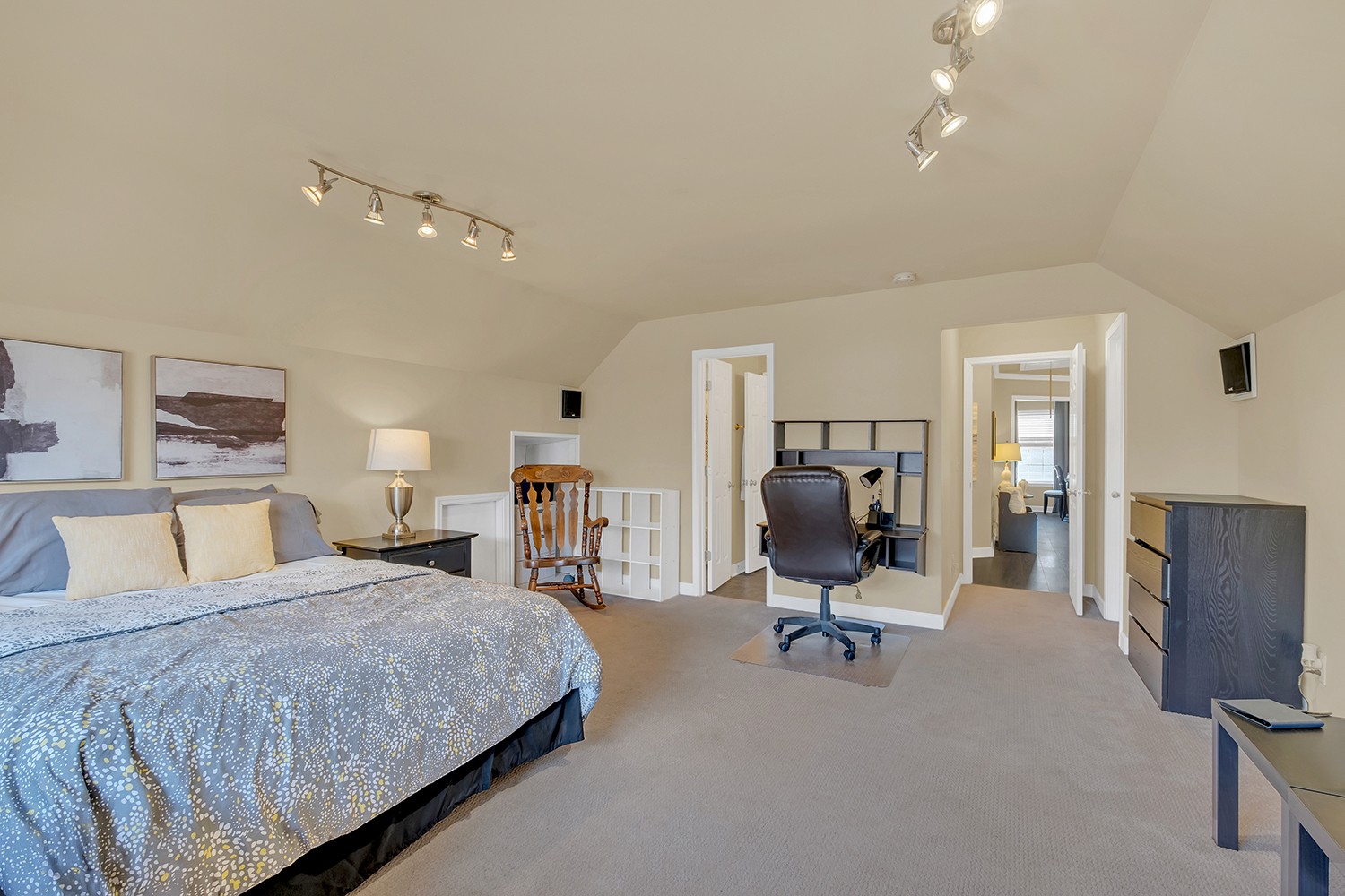 4002 Marion Drive Spring Hill, TN 37174 - Photo 32 of 44 a bedroom with a bed gym equipment and a large window