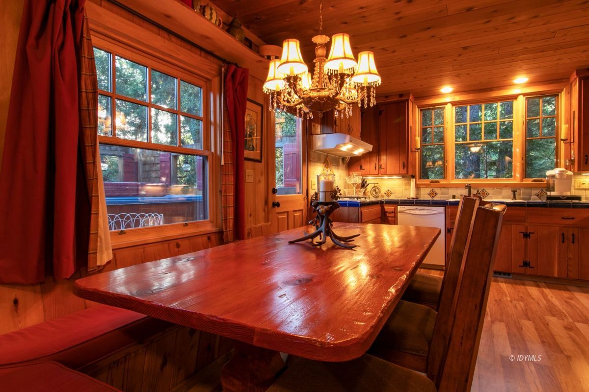 24715 Upper Rim Rock Road Idyllwild, CA 92549 - Photo 20 of 64 a room with table chairs and wooden floor