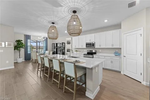 a view of kitchen with breakfast area