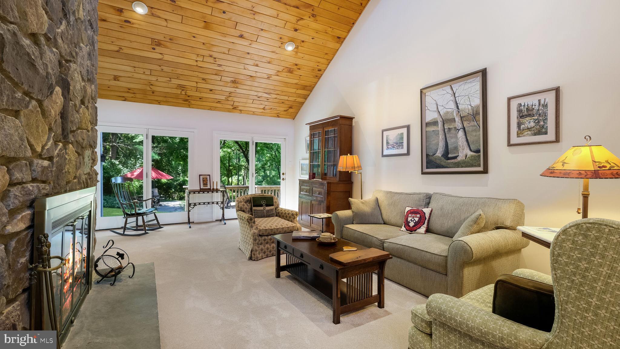 1099 Pebble Hill Road Furlong, PA 18925 - Photo 5 of 64 Vaulted Pine Ceiling with Doors to deck...