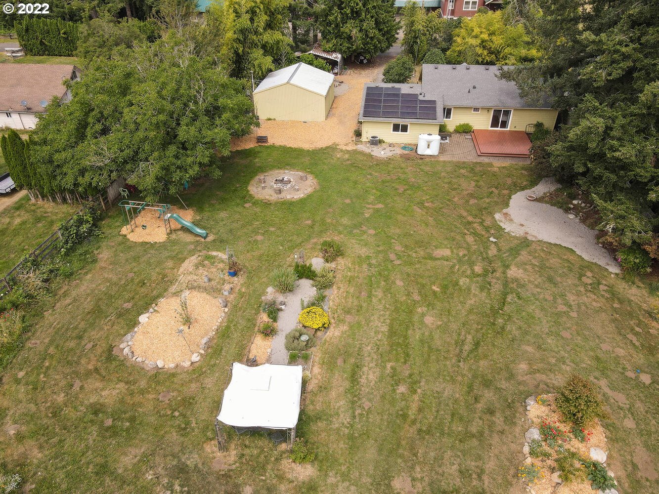 41584 Southeast Thomas Road Sandy, OR 97055 - Photo 27 of 32 an aerial view of residential house with yard