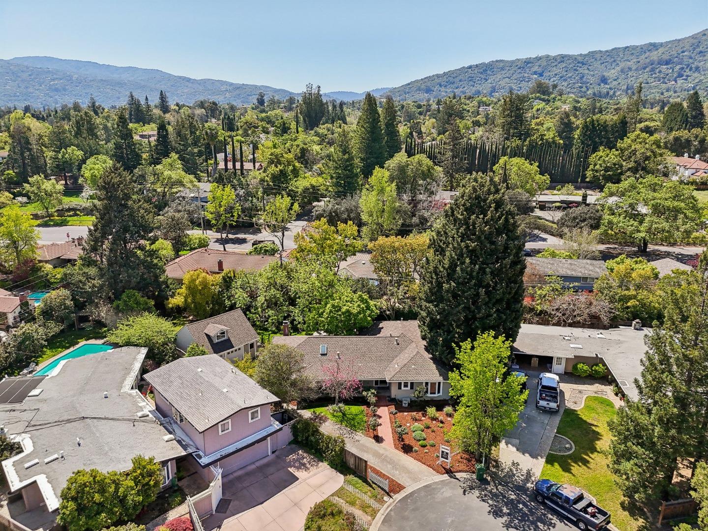 116 Vallecitos Way Los Gatos, CA 95032 - Photo 65 of 66 an aerial view of a city with lots of residential buildings