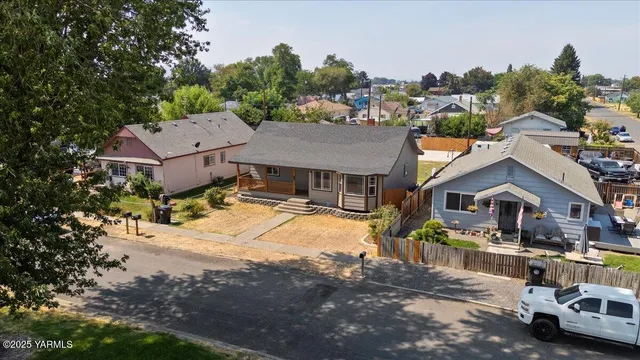 a view of a town with many houses