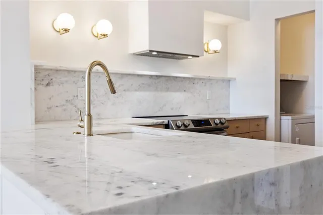 a close view of a sink in it