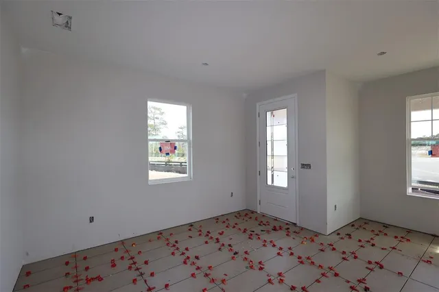 a bathroom with a window