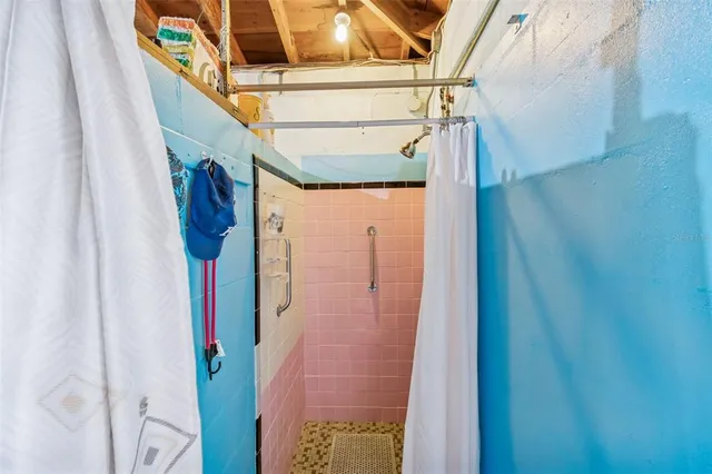 an aerial view of a highlighted house