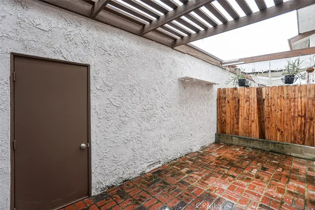 a view of a wooden door