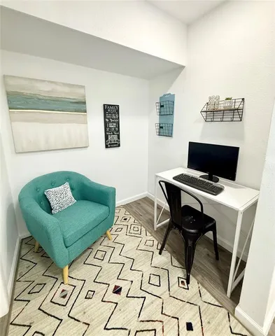 a living room with a couch and a coffee table