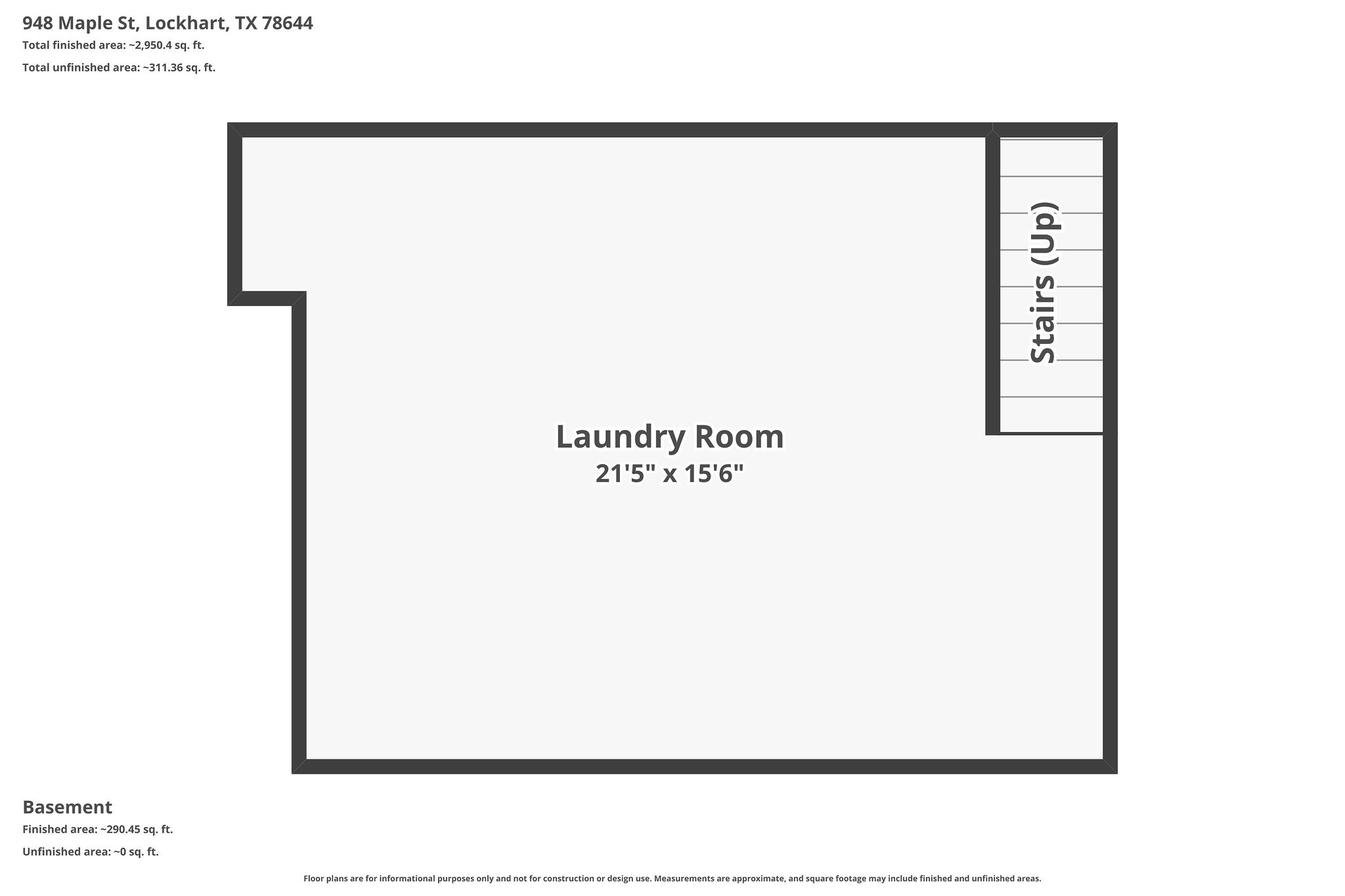 948 Maple Street Lockhart, TX 78644 - Photo 40 of 40 Floor plan outlines a generous laundry room, thoughtfully designed for practicality and daily tasks.