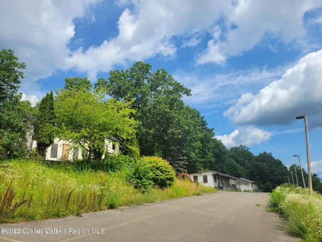 a view of backyard of house with green space