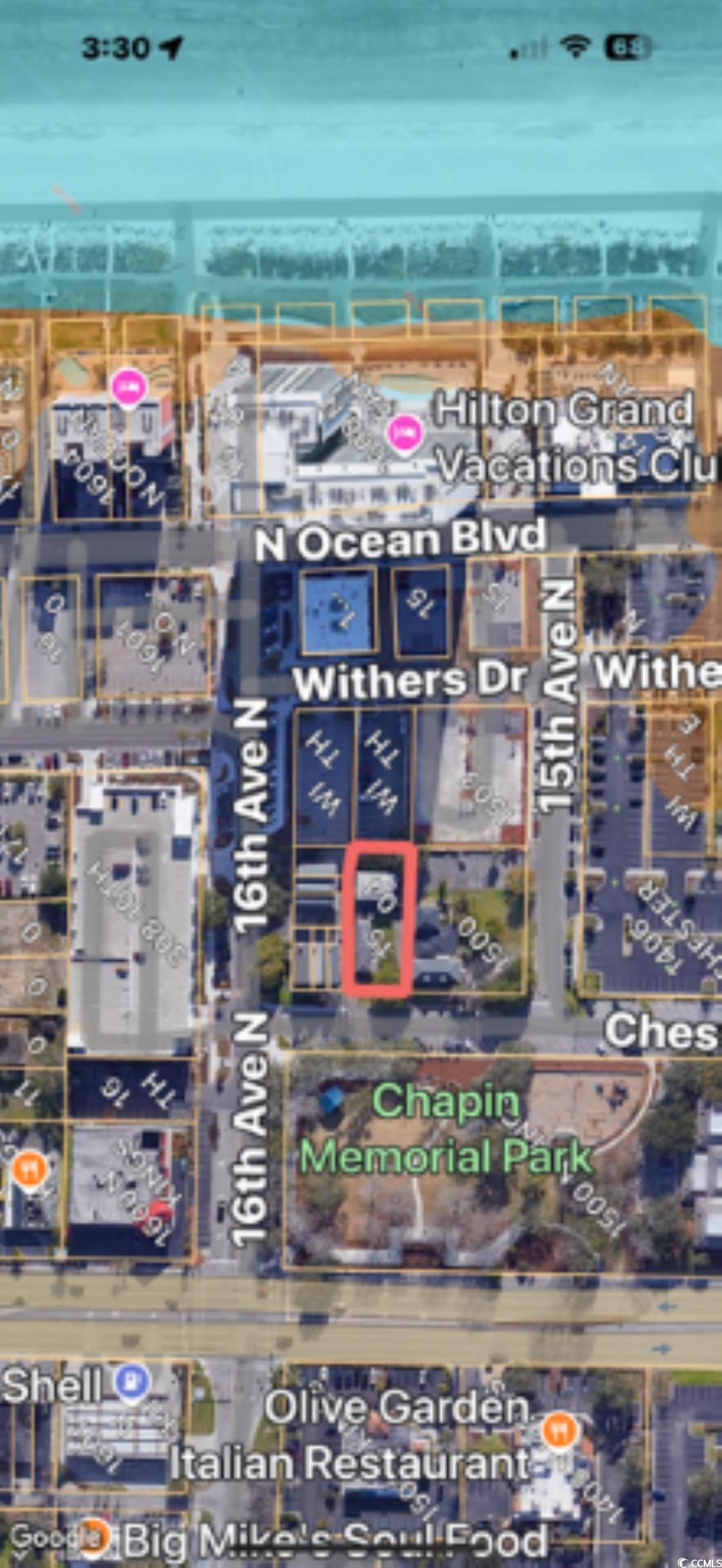 1504 Chester Street Myrtle Beach, SC 29577 - Photo 15 of 15 Aerial map of property and surrounding area