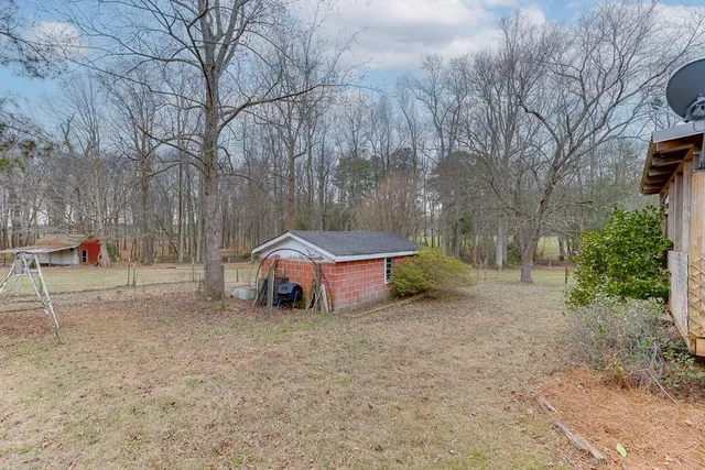 a view of road and trees