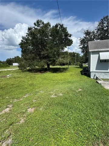 a view of backyard with a garden