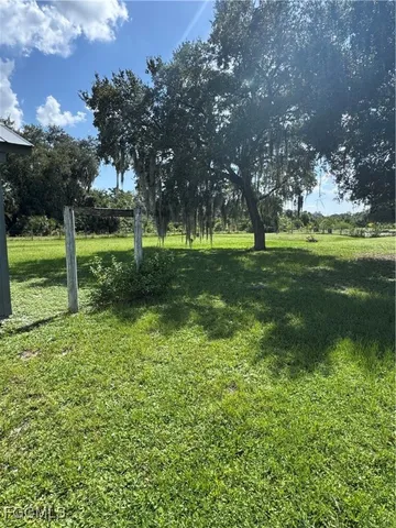 a big yard with lots of green space and deers