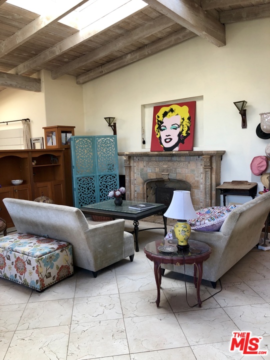 960 North Tigertail Road Los Angeles, CA 90049 - Photo 4 of 13 a living room with furniture and a fireplace