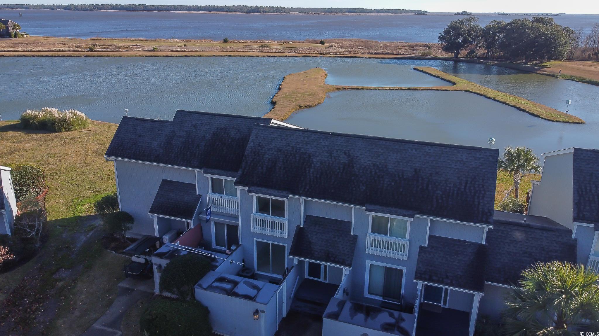 Drone / aerial view of a large body of water