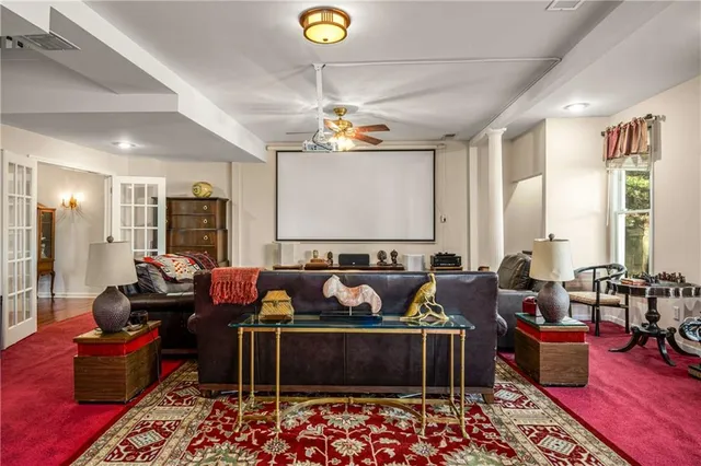 a bedroom with a bed and a desk