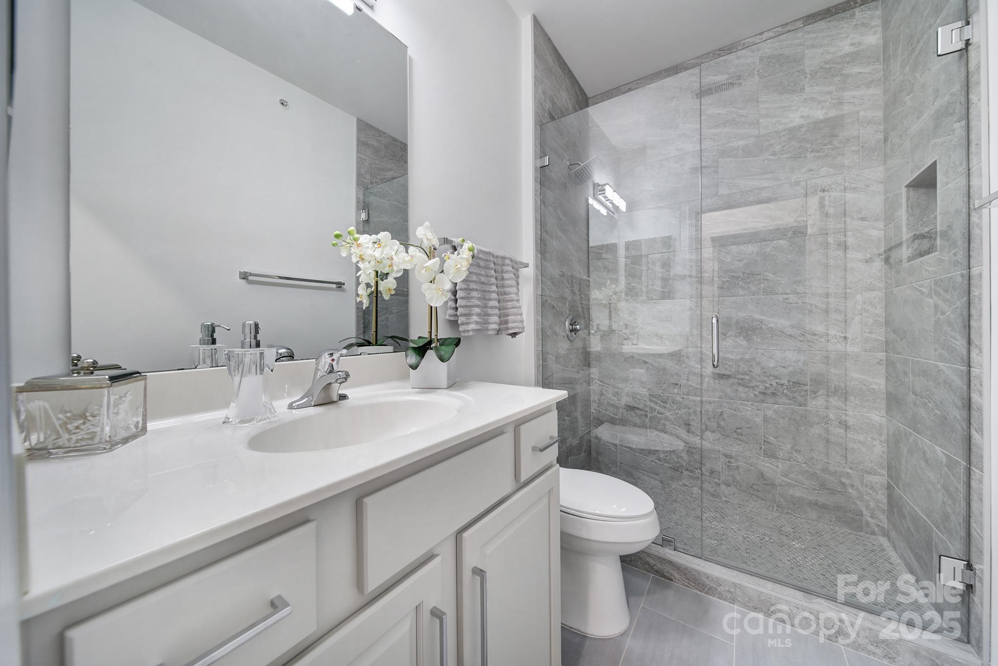 12355 Copper Mountain Boulevard Charlotte, NC 28277 - Photo 9 of 33 a bathroom with a sink a toilet and shower