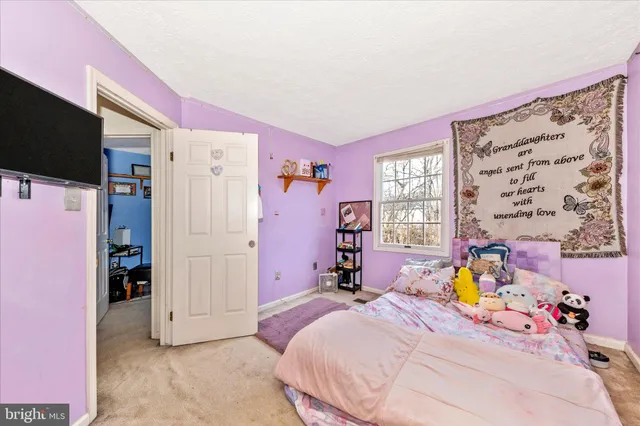 a bedroom with a bed and a tv