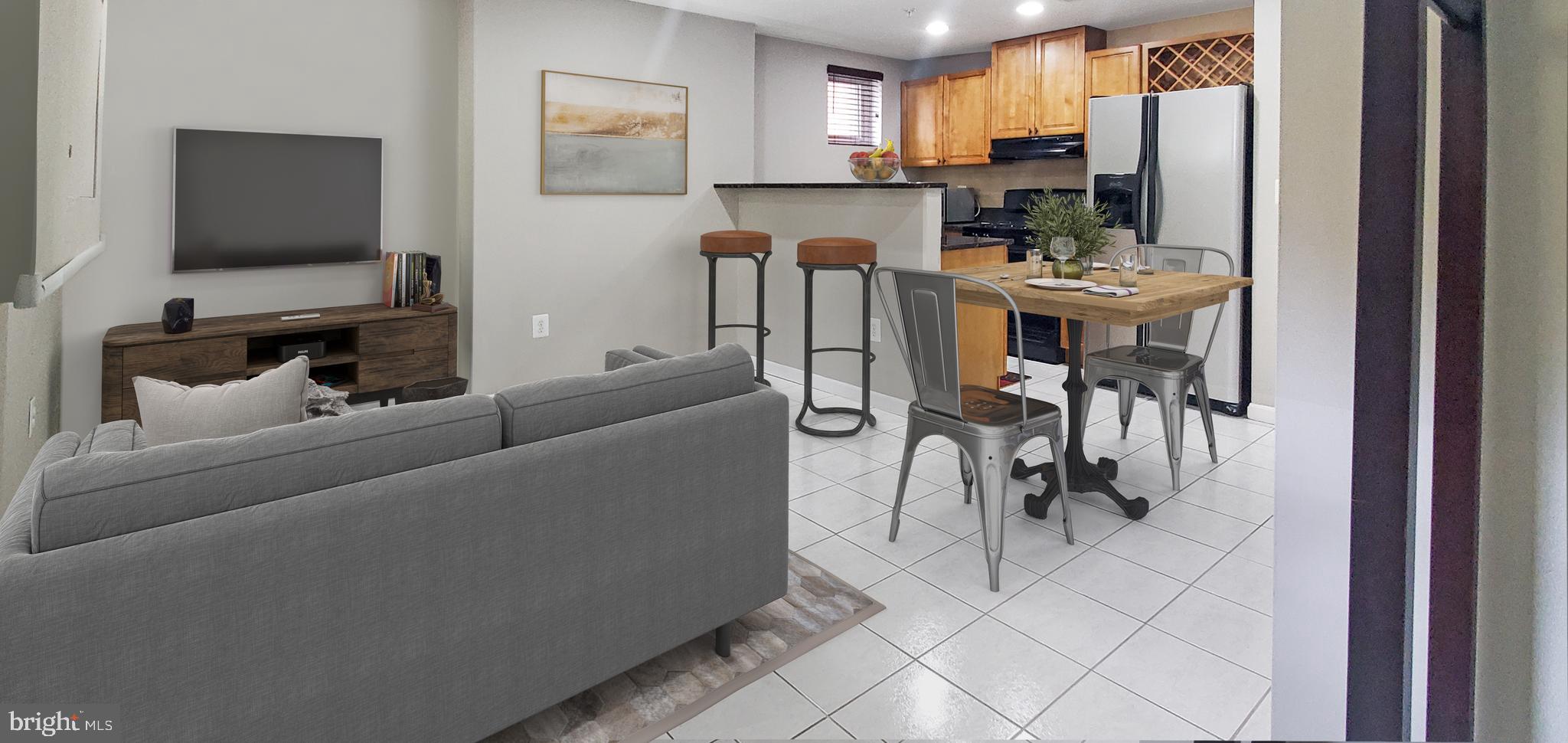 1315 R Street Northwest Washington, DC 20009 - Photo 48 of 83 Basement Open Living/Dining - Virtually Staged