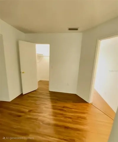 a view of small space with racks on the wall