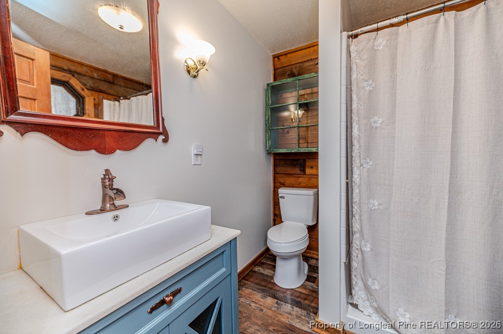 515 Tramway West Road Sanford, NC 27330 - Photo 19 of 38 a bathroom with a sink a toilet and a mirror