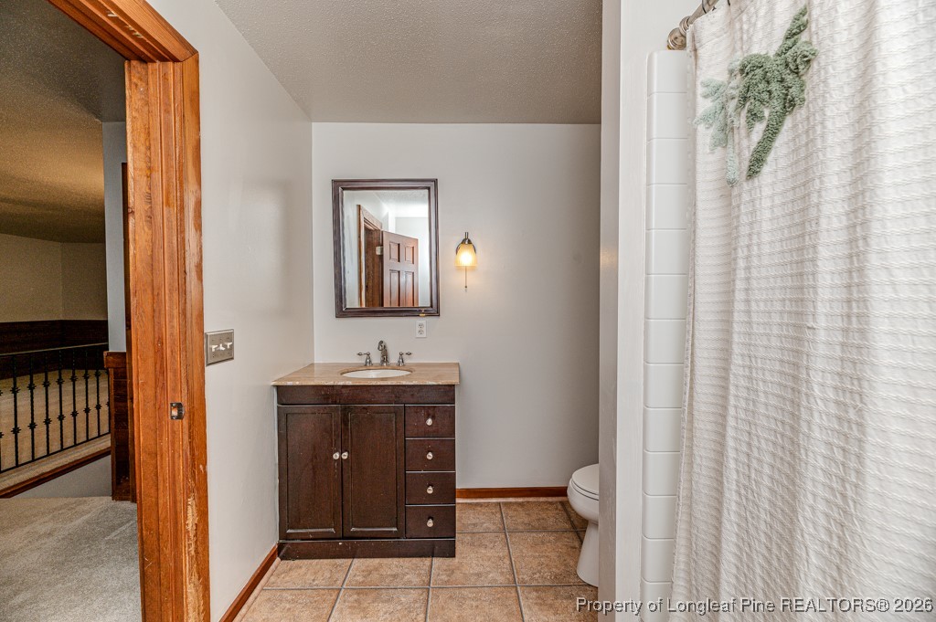 515 Tramway West Road Sanford, NC 27330 - Photo 30 of 38 a bathroom with a toilet a sink and mirror