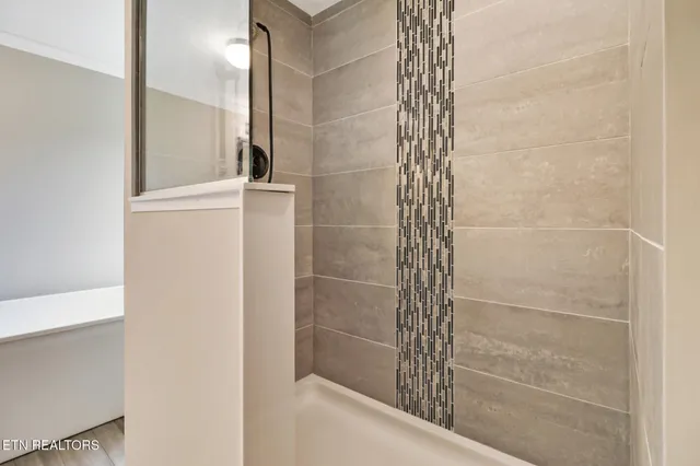 a bathroom with a shower