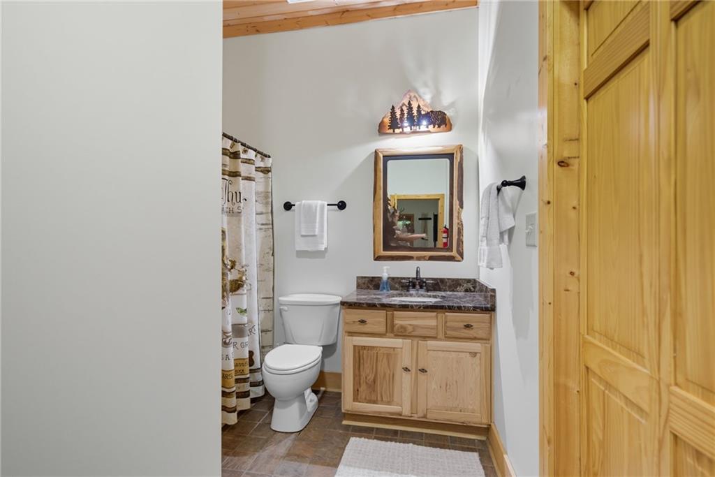 469 Moss Patch Trail Jasper, GA 30143 - Photo 29 of 49 a bathroom with a granite countertop toilet sink and mirror