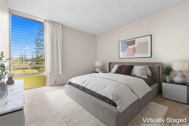 a view of an ocean with a building