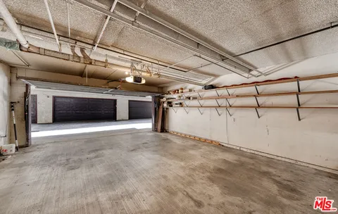 a view of garage with furniture