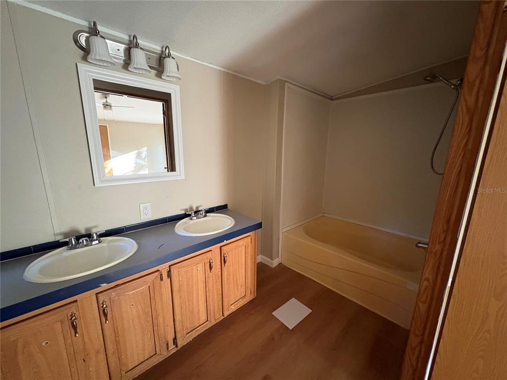 28492 Sentinel Street Nobleton, FL 34661 - Photo 11 of 23 a bathroom with a sink a tub and a mirror