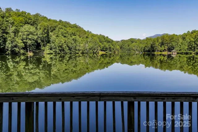 a view of lake from balcony