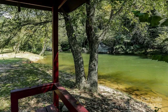 a view of lake from a window