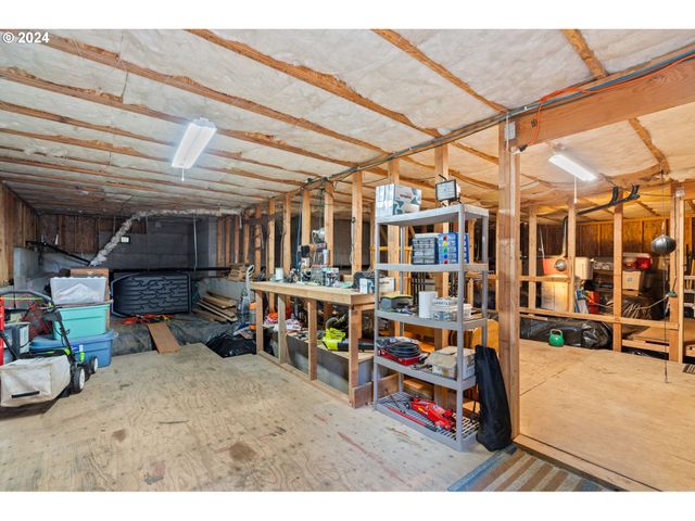 an aerial view of a house with a garden