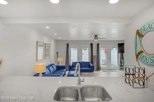 a living room with furniture