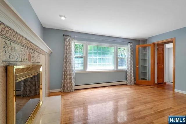 wooden floor and windows in a room