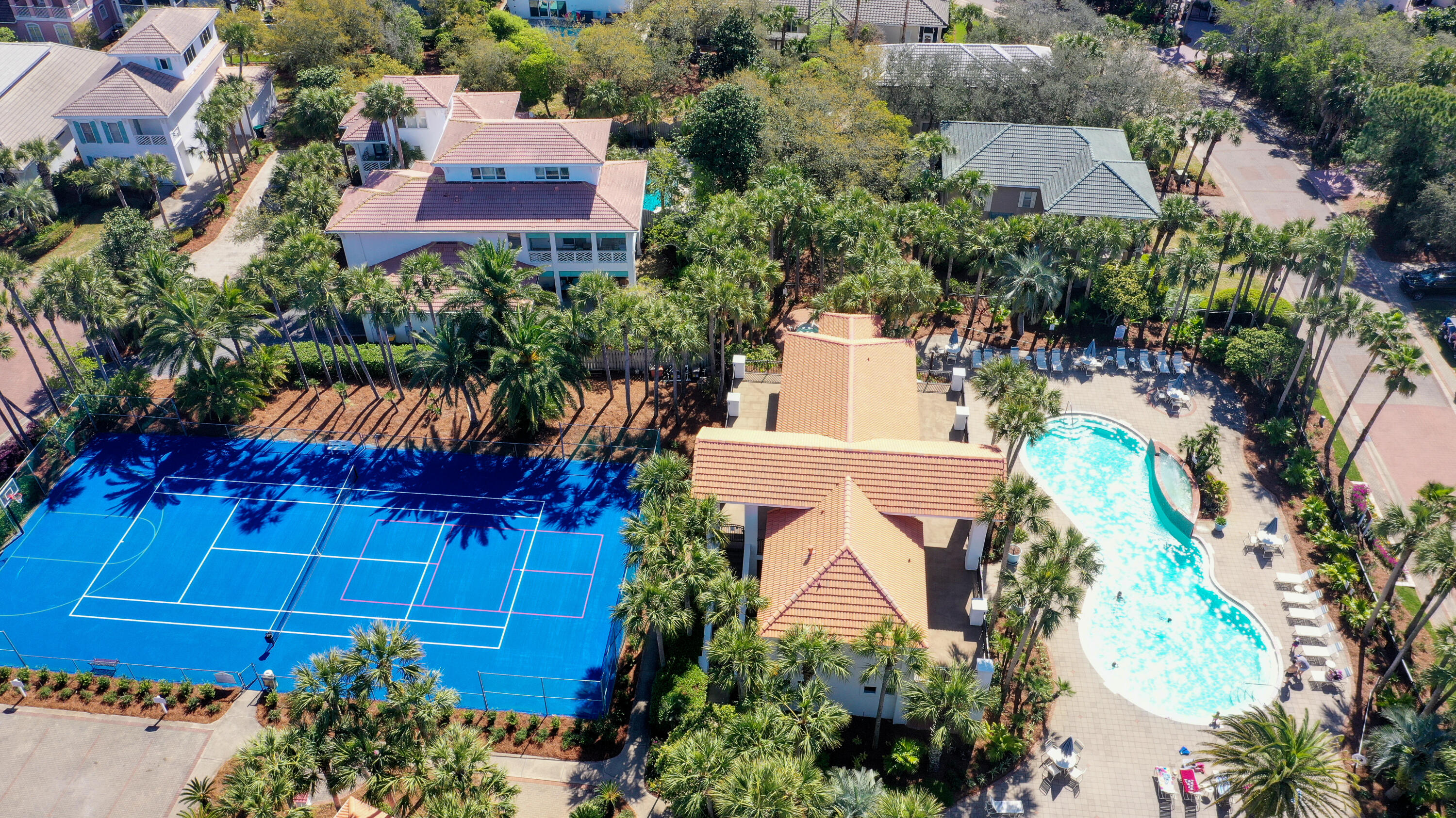 4639 Paradise Isle Destin, FL 32541 - Photo 66 of 67 an aerial view of a house with garden space and street view
