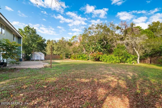 a view of a trees with a yard