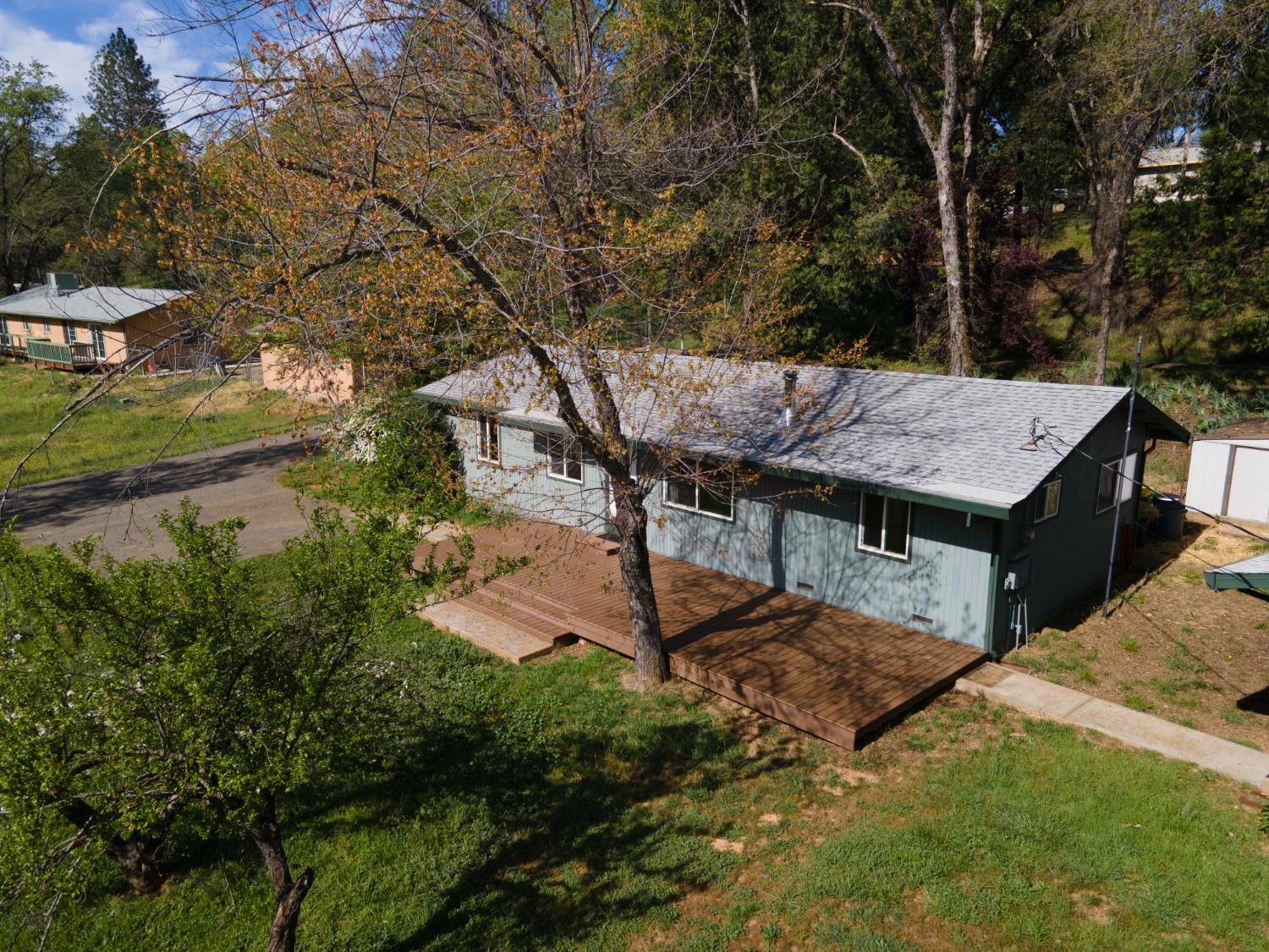 4881 Marshall Road Garden Valley, CA 95633 - Photo 25 of 25 a view of a backyard with plants and a lake view