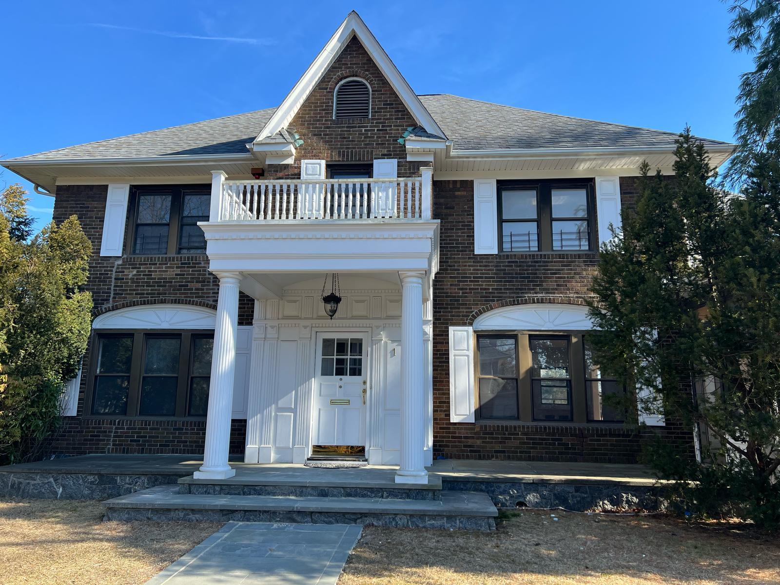 a front view of a house