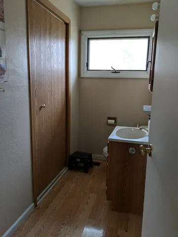 a utility room with a window